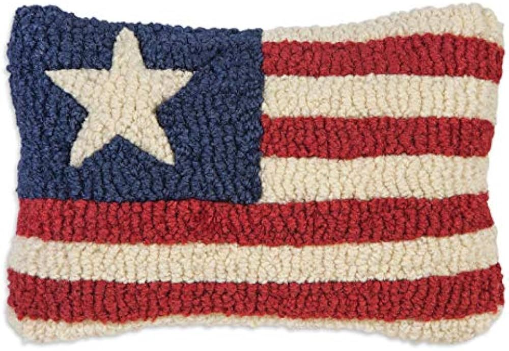 Chandler 4 Corners Artist-Designed Stars & Stripes Hand-Hooked Wool Decorative Throw Pillow - 4th... | Amazon (US)