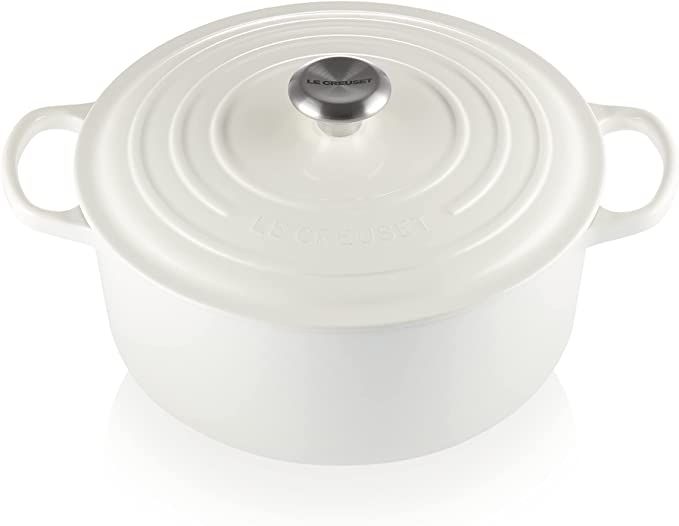 Le Creuset Enameled Cast Iron Signature Round Dutch Oven, 7.25 qt., White | Amazon (US)