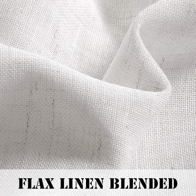 Living Room Linen Curtains Home Decorative Off White Tab Top Curtains Privacy Added Energy Saving... | Amazon (US)