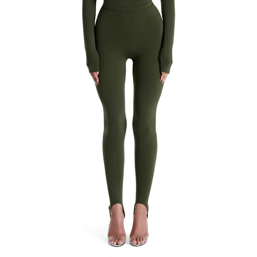 Naked Wardrobe Naked Stirrup Leggings in Dark Olive at Nordstrom, Size X-Small | Nordstrom