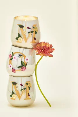 Fruity Monogram Floral Night Gardenia Glass Candle | Anthropologie (US)