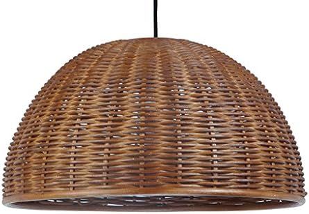 KOUBOO Handwoven Wicker Dome Pendant Light, Diameter 19.5 X 10.75", Rustic Brown | Amazon (US)
