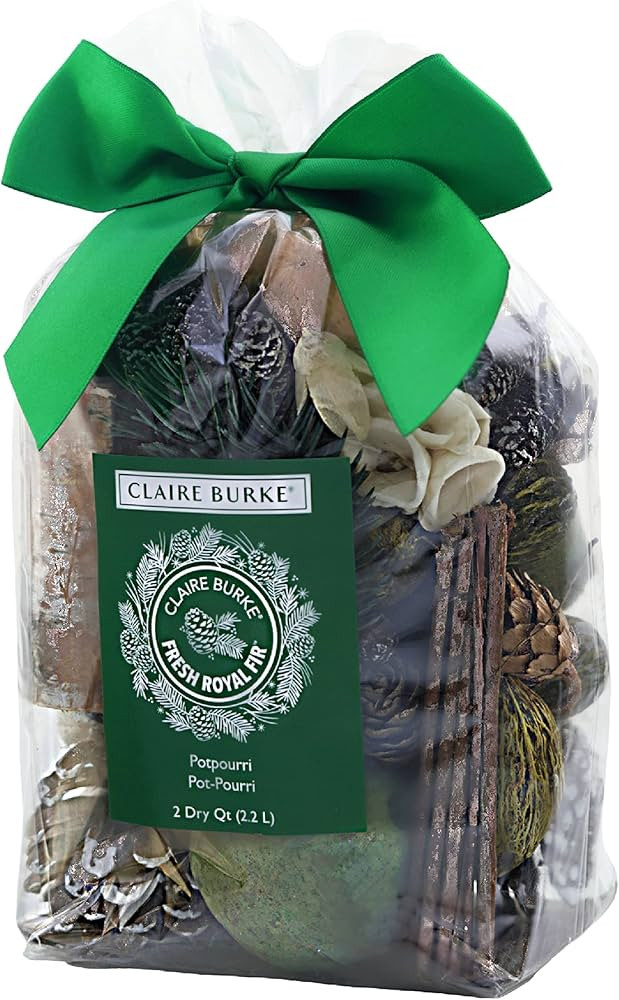 Claire Burke Fresh Royal Fir Potpourri, Decorative Winter Bowl Filler, 1 Large Bag, 64 oz | Amazon (US)
