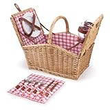 Picnic Time Piccadilly Willow Picnic Basket for Two People, with Plates, Wine Glasses, Cutlery, and  | Amazon (US)
