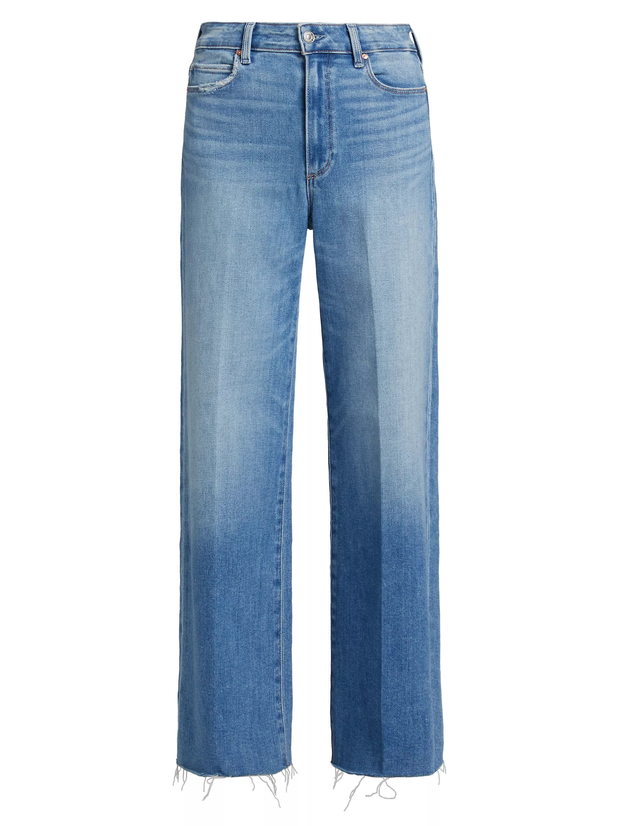 Anessa High-Rise Raw-Hem Straight Jeans | Saks Fifth Avenue