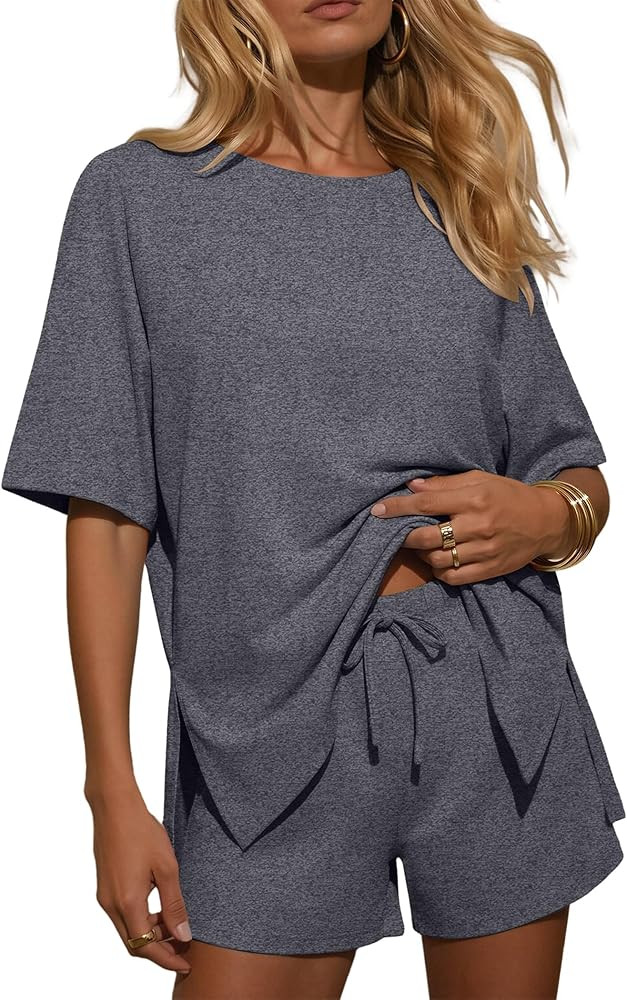 Ekouaer Two Piece Sets for Women Summer Lounge Short Sets Moisture-Wicking Casual Airport Travel ... | Amazon (US)