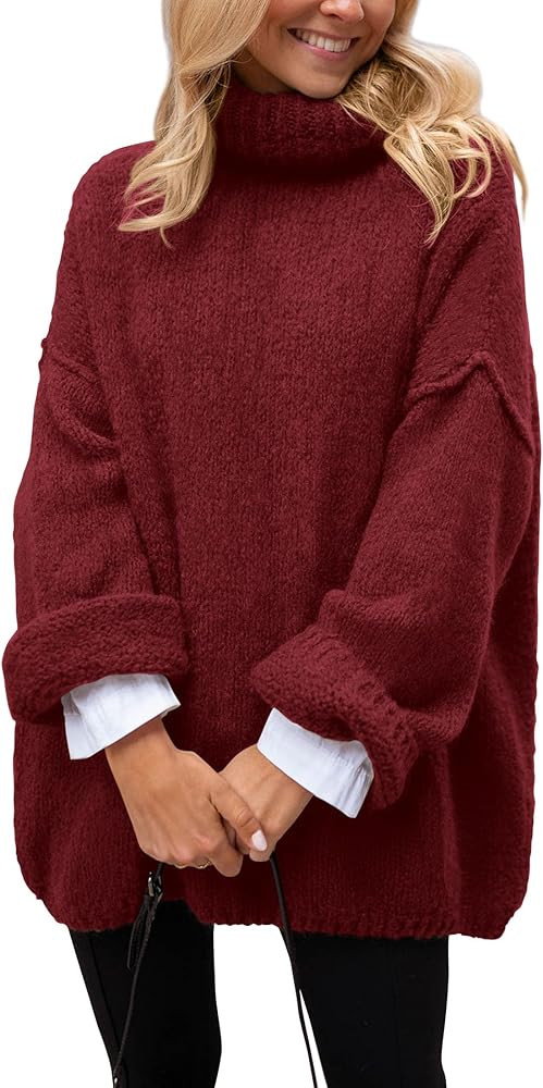 PRETTYGARDEN Oversized Sweaters for Women 2025 Chunky Turtleneck Sweater Fall Clothes Long Sleeve... | Amazon (US)