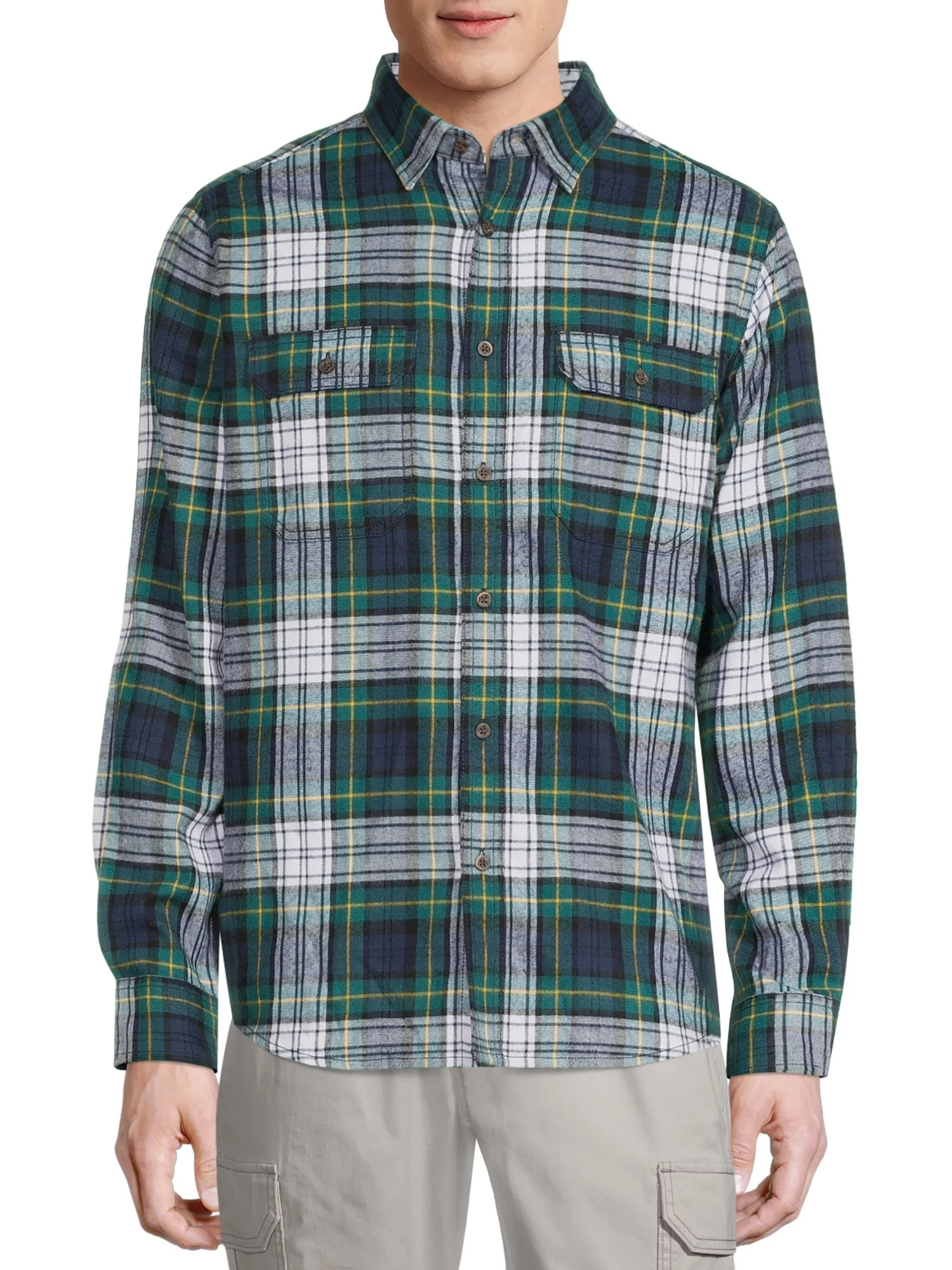 George Men's and Big Men's Super Soft Flannel Shirt, up to 5XLT - Walmart.com | Walmart (US)