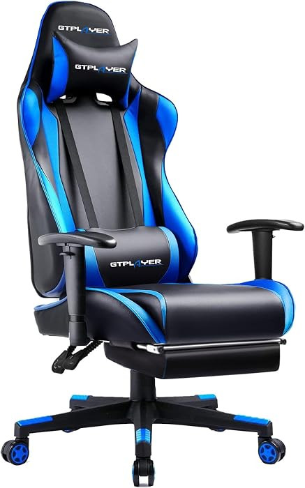 GTPLAYER Gaming Chair with Footrest, Ergonomic Computer Game Desk Chair, Reclining Gamer Chair Se... | Amazon (US)