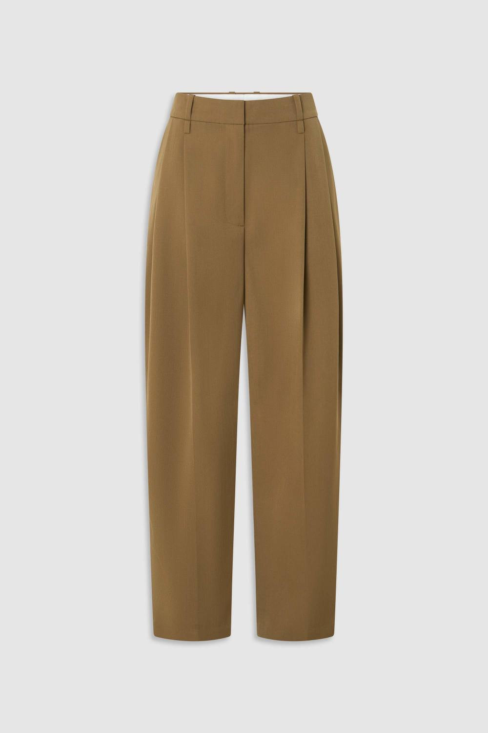 Tapered Pleat Pant Dark Rye | Oroton