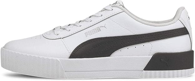 PUMA Women's Carina Sneaker, White Black Silver, 8 | Amazon (US)