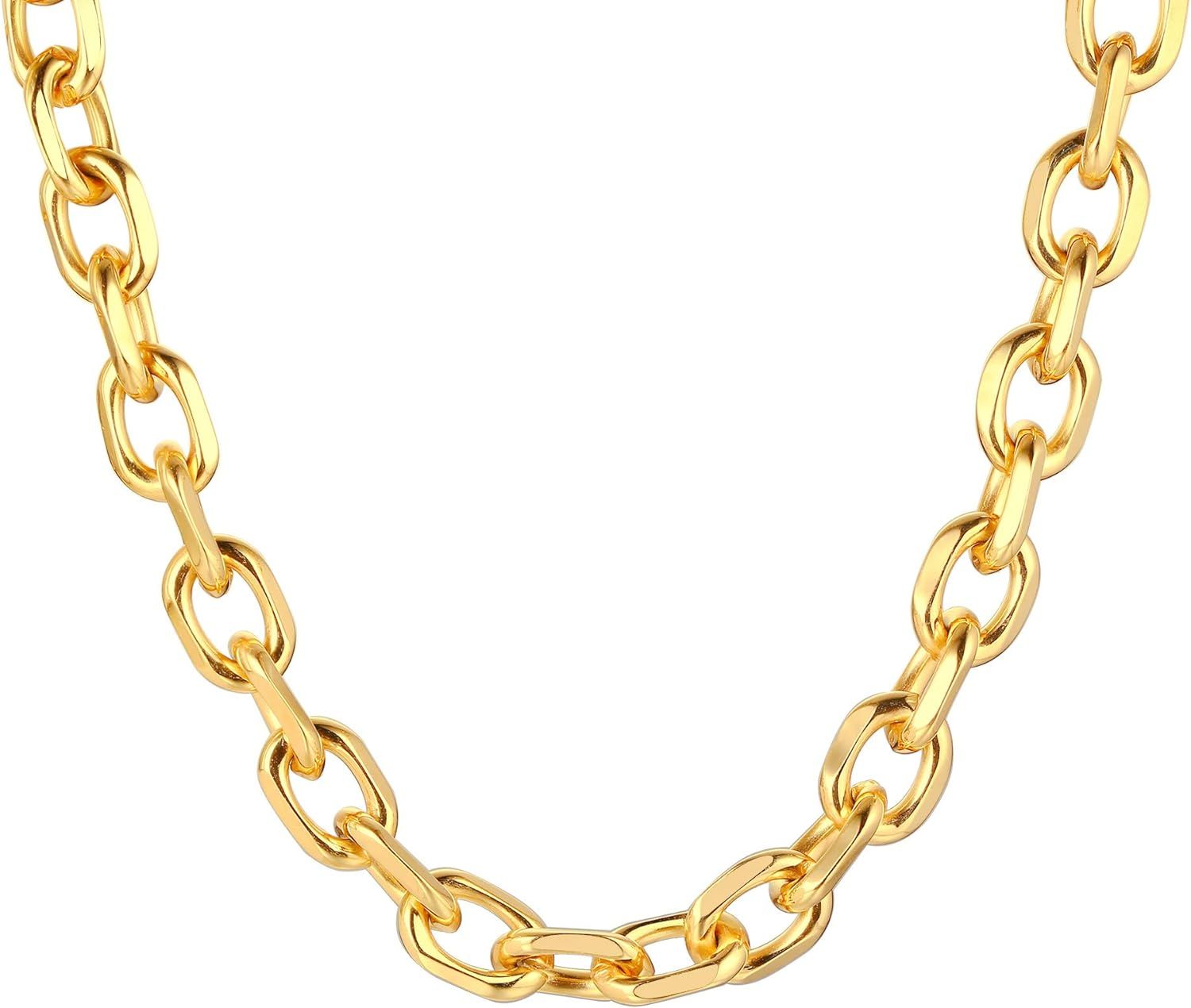 Gamtic Bold Cuban Chain Necklace, Women Choker | Amazon (US)