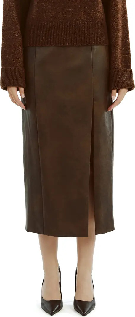 Bardot Dante Faux Leather Midi Skirt | Nordstrom | Nordstrom