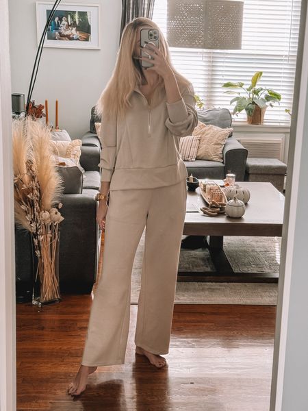 Never have I ever felt so comfy in a lounge set! This is my go-to travel outfit, lazy Saturday attire, you name it. And the best part? It comes in so many colors. I went with the apricot variation - perfect for any season. #comfylife #loungeset



#LTKSeasonal #LTKstyletip #LTKGiftGuide