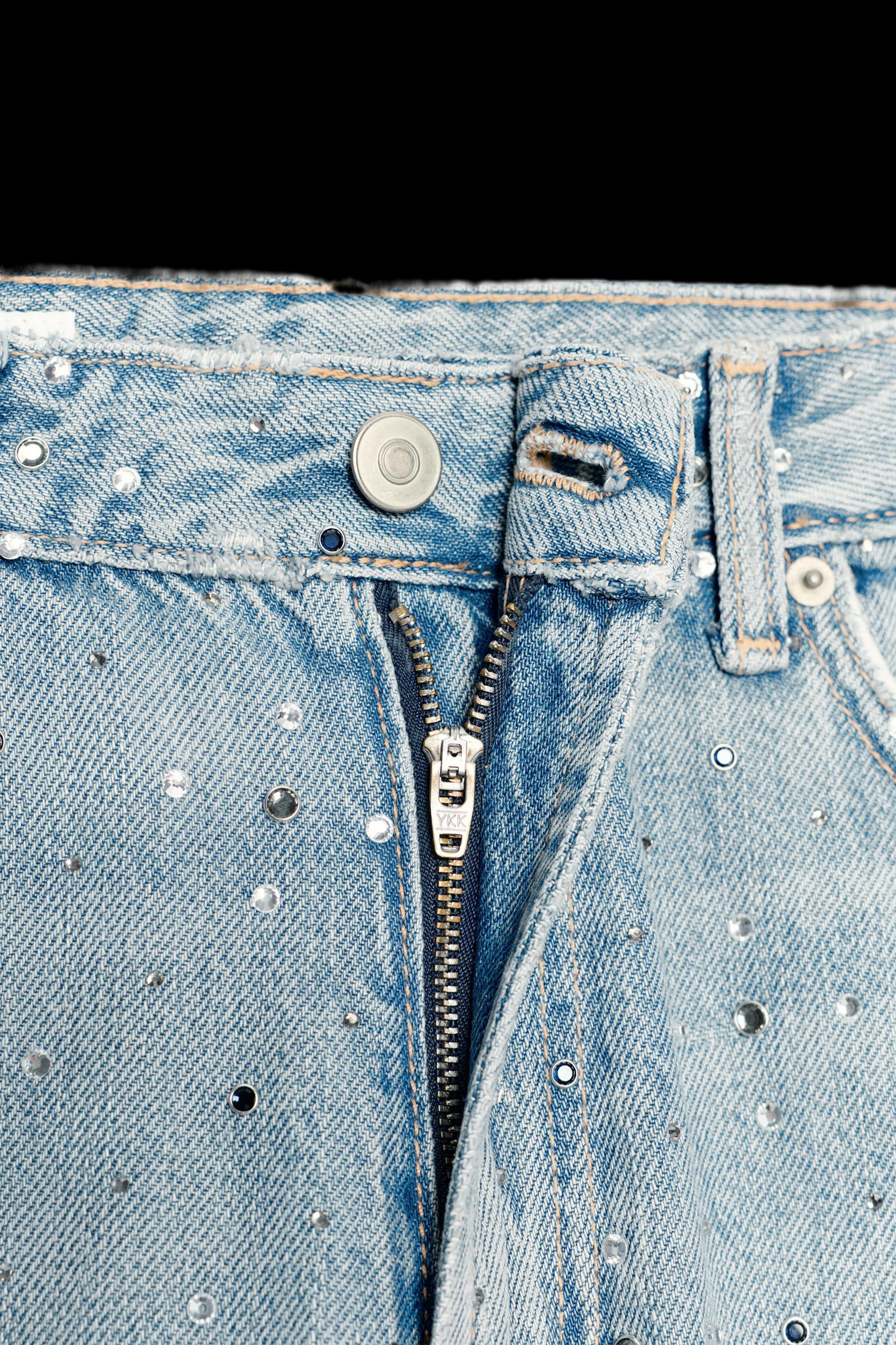 TRF BAGGY RHINESTONE JEANS | Zara US