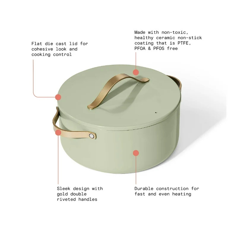 Beautiful 8QT Stock Pot, Sage Green by Drew Barrymore | Walmart (US)