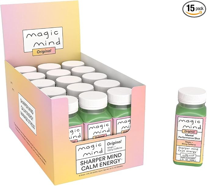 Magic Mind Energy And Focus Drink Shots - Stress Relieving, No Jitters, Ashwagandha, Vitamin B12,... | Amazon (US)