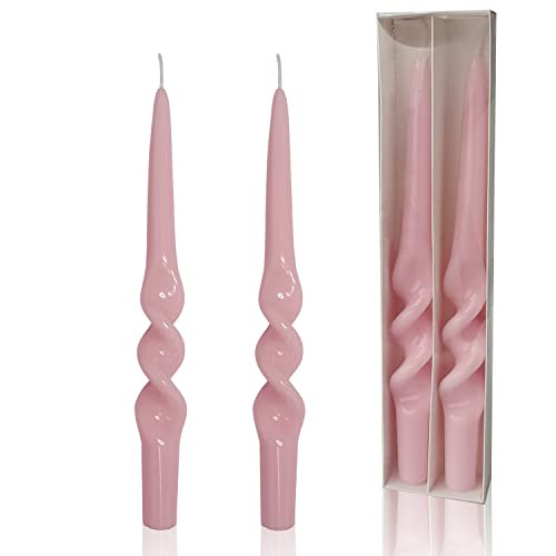 Spiral Taper Candles Pink Candlesticks 10inches Candles Twisted Tapered Candle Sticks Long Candle Set of 2 for Dinner Wedding Home Decor | Amazon (US)