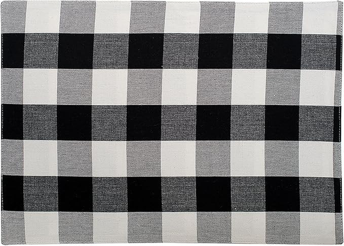 C&F Home Franklin 13'' x 19'' Buffalo Check Gingham Plaid Woven Black and White Cotton Reversible... | Amazon (US)