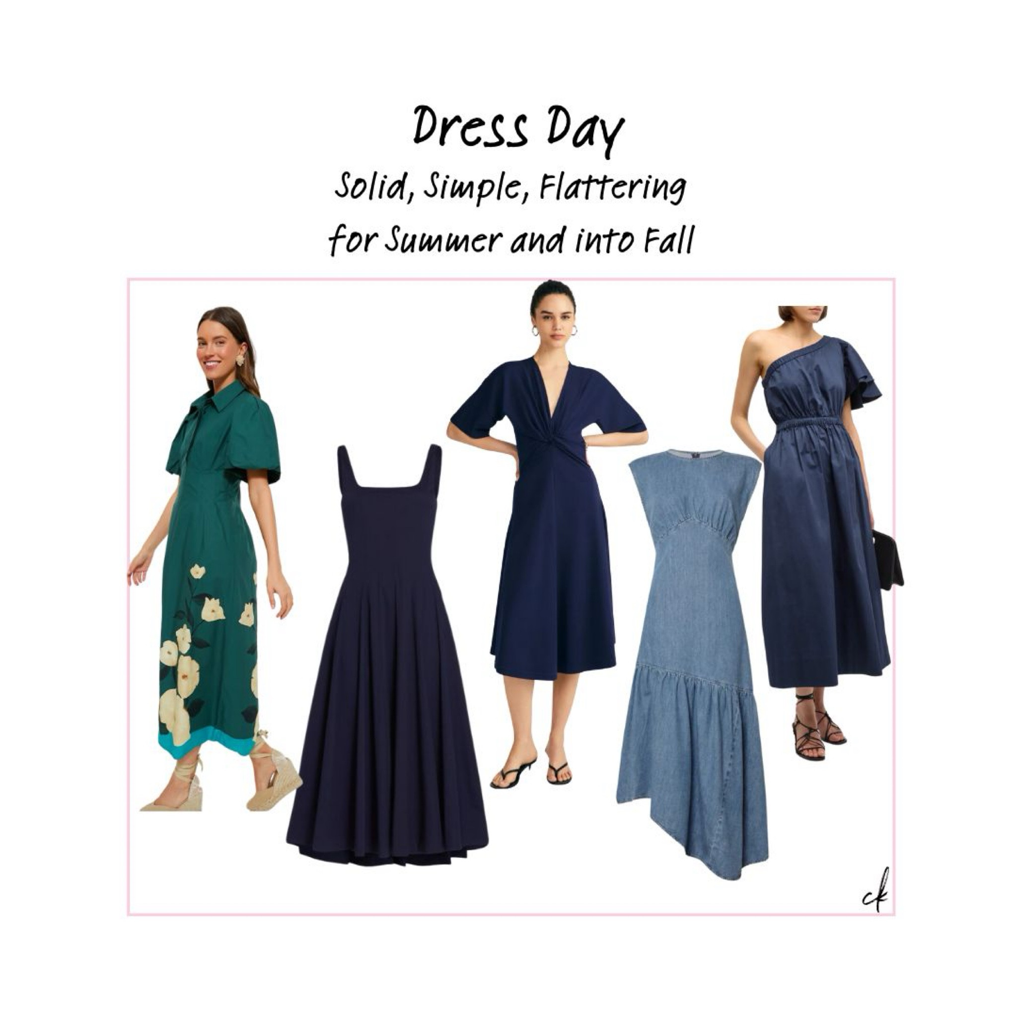 New summer dresses that go straight into early fall. Chic and classy with so many styling options. 
#dresses #navydress #earlyfallstyles #denimdress #stylist 

#LTKSeasonal #LTKWorkwear #LTKStyleTip