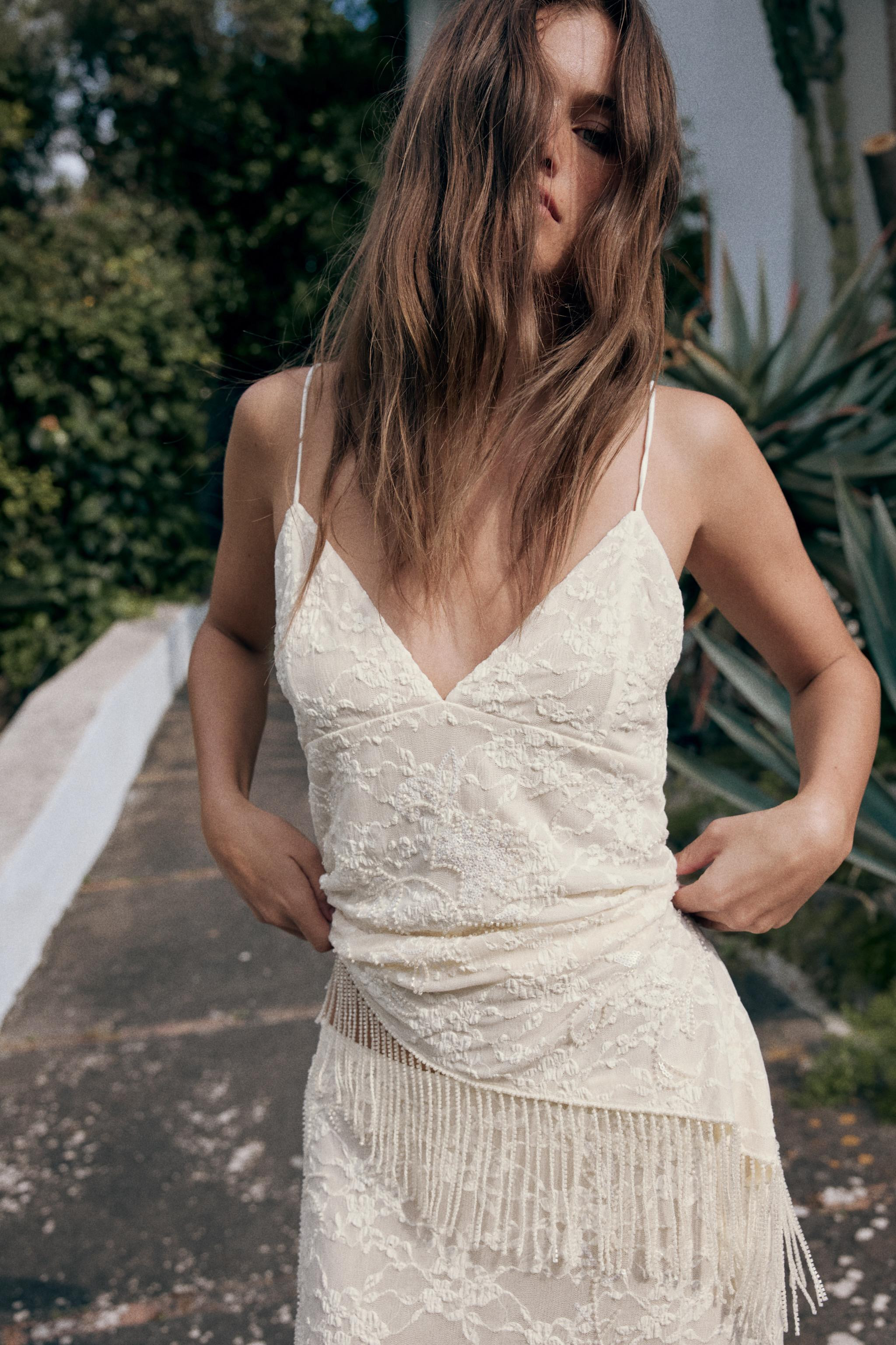 BEADED LACE TOP | Zara Canada