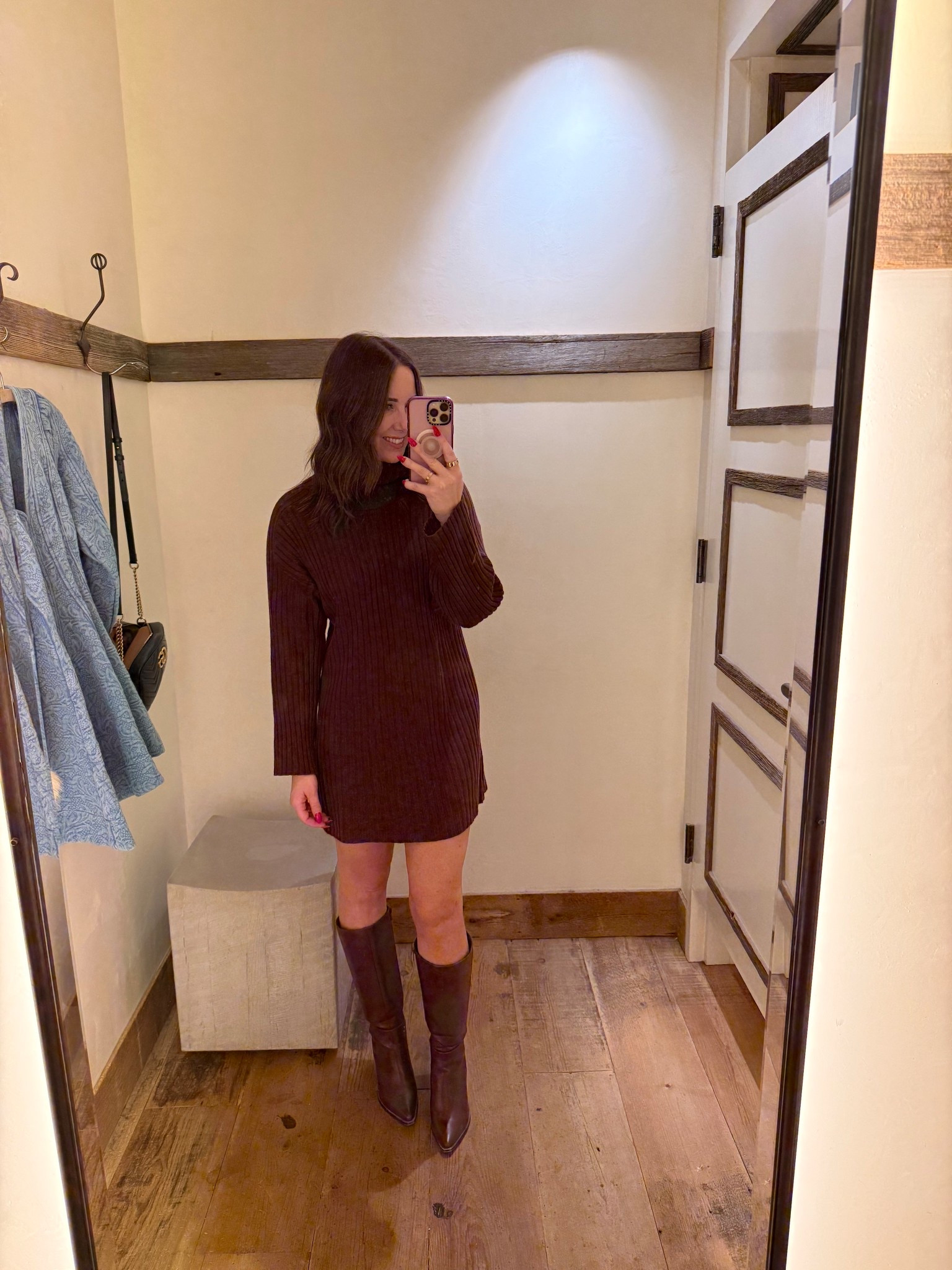 Wearing a medium in my brown sweater dress from Target! It also comes in cream 🙌🏻

#LTKHoliday #LTKootd #LTKFindsUnder50