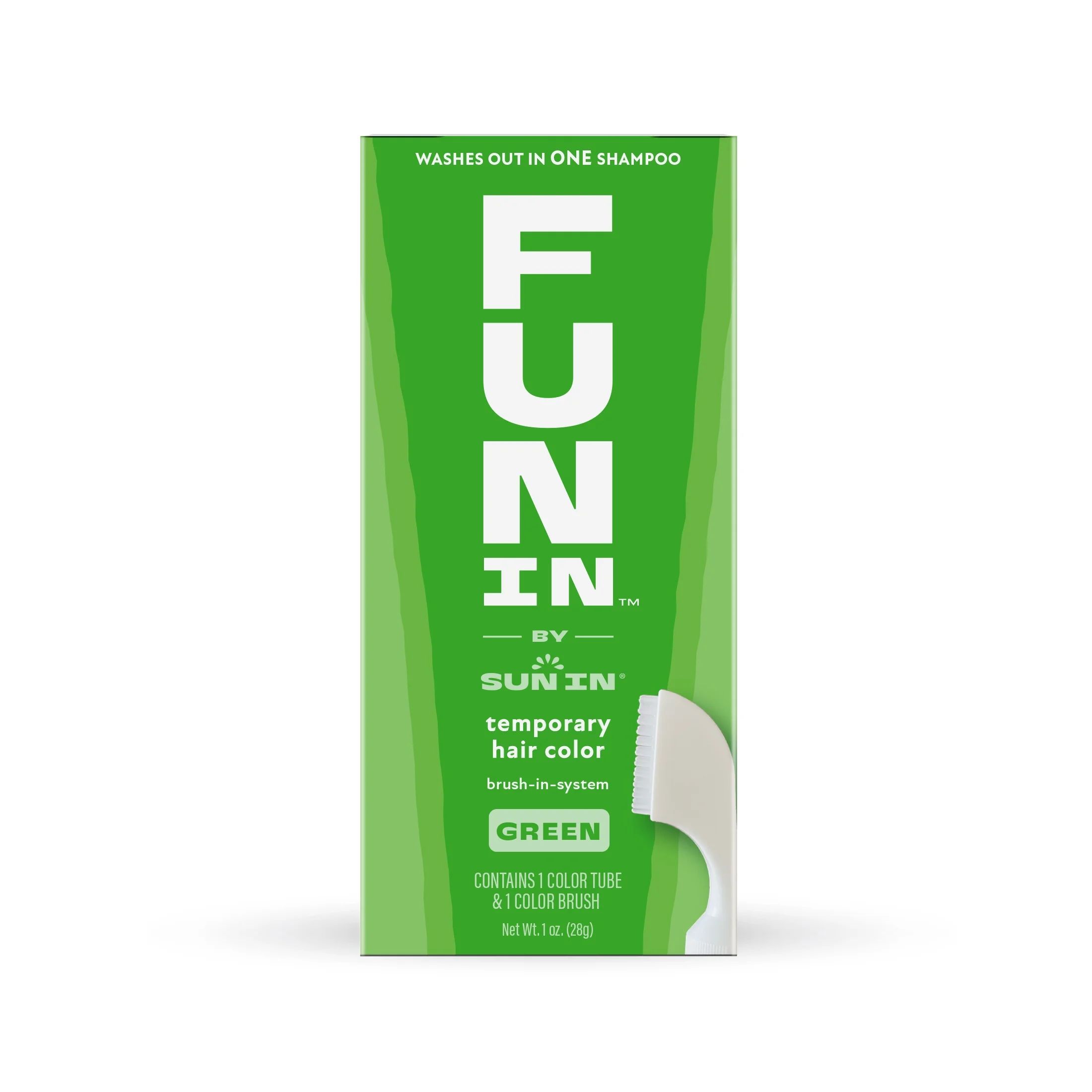 Fun In by Sun In, Temporary Hair Color Brush In System, Green, 1 oz | Walmart (US)