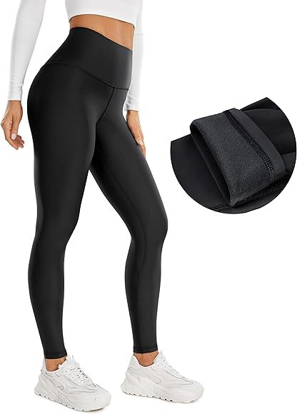 CRZ YOGA Thermal Fleece Lined Leggings Women 28'' - Winter Warm Workout Hiking Pants High Waisted... | Amazon (US)