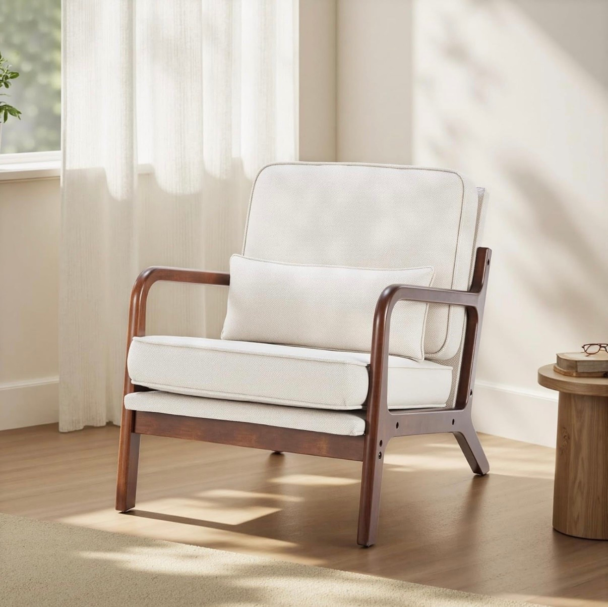 Love this upholstered living room chair with the wood accents. Beautiful and so affordable from Amazon. 

#LTKSaleAlert #LTKdayinmylife #LTKHome