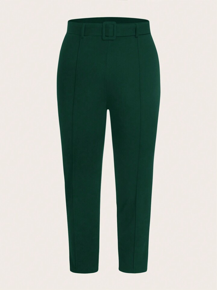 SHEIN Privé Plus Solid Belted Pants | SHEIN