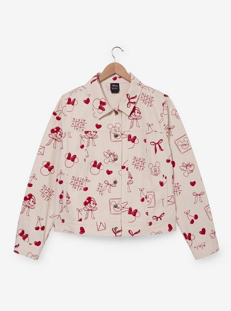 Disney Mickey & Minnie Valentine's Day Icons Women's Plus Size Denim Jacket - BoxLunch Exclusive | BoxLunch