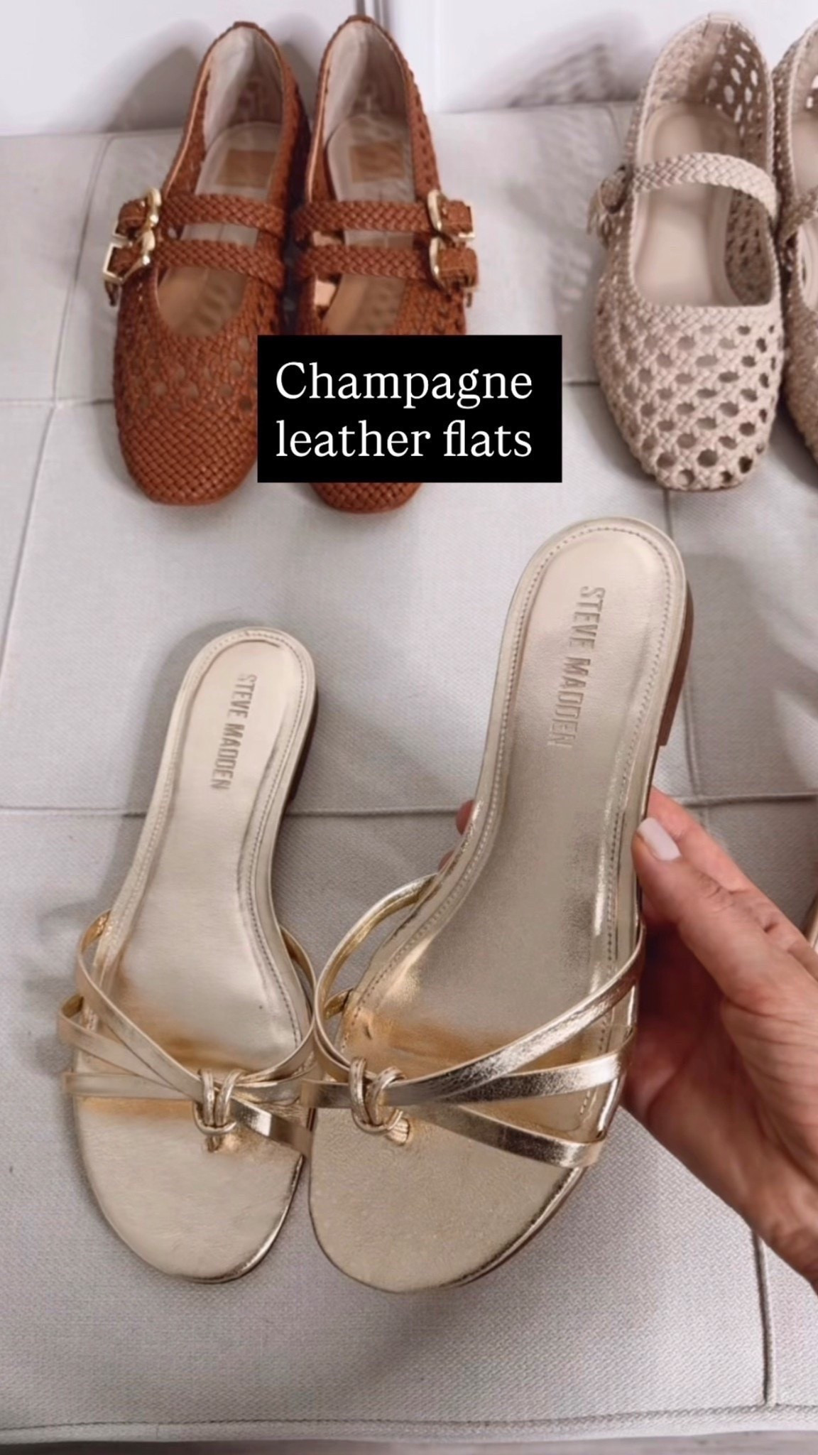 Champagne leather flats that are gorgeous and perfect for these seasons 
Fits true to size

#LTKU #LTKSeasonal #LTKOver40