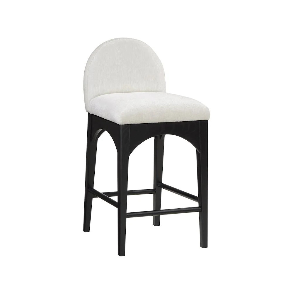 Meridian Waldorf Cream Chenille Fabric Stool one_size | 392CREAM-C | Lowe's