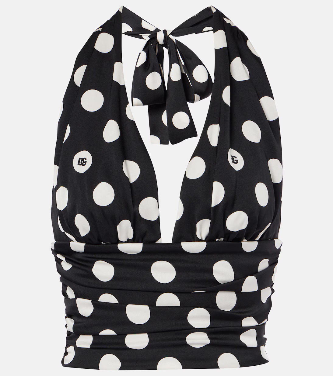 Polka-dot halterneck silk-blend top | Mytheresa (INTL)