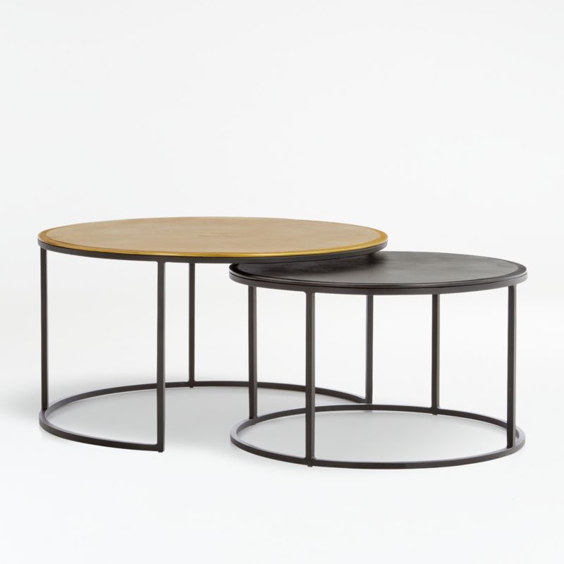Knurl Nesting Coffee Tables Set of Two + Reviews | Crate & Barrel | Crate & Barrel