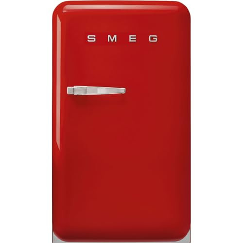 Smeg FAB10 50's Retro Style Aesthetic Refrigerator with 4.48 Cu Total Capacity, 2 Glass Shelves, LED Internal Light, 22-Inches, Red Right Hand Hinge. FAB10URRD3 Made In Italy | Amazon (US)