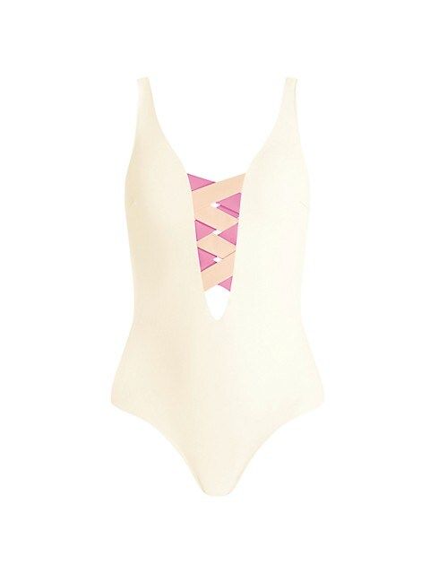 St. Martin Lace-Up One-Piece Swimsuit | Saks Fifth Avenue