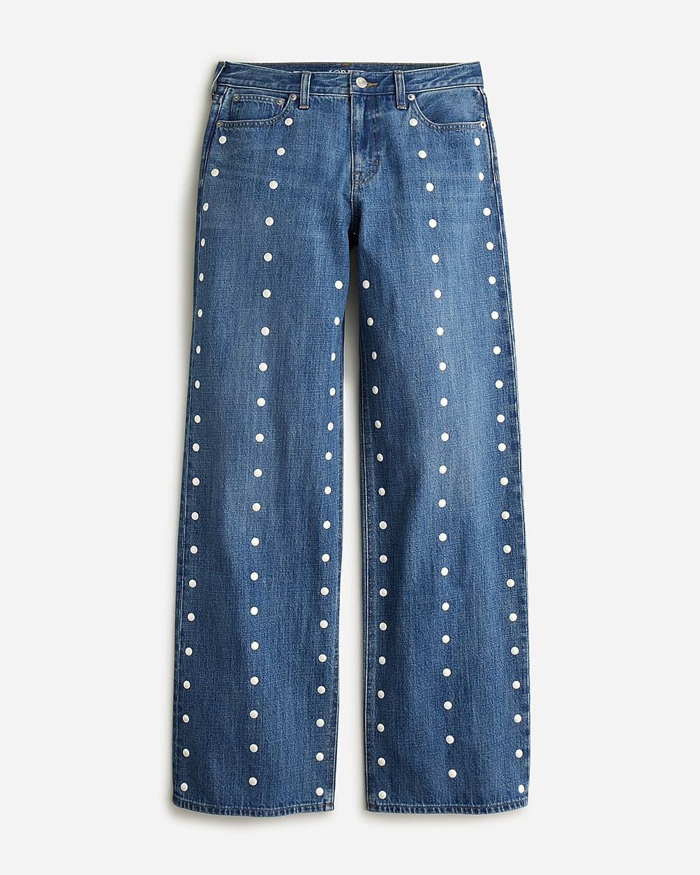 Lower-rise wide-leg jean with pearls | J. Crew US