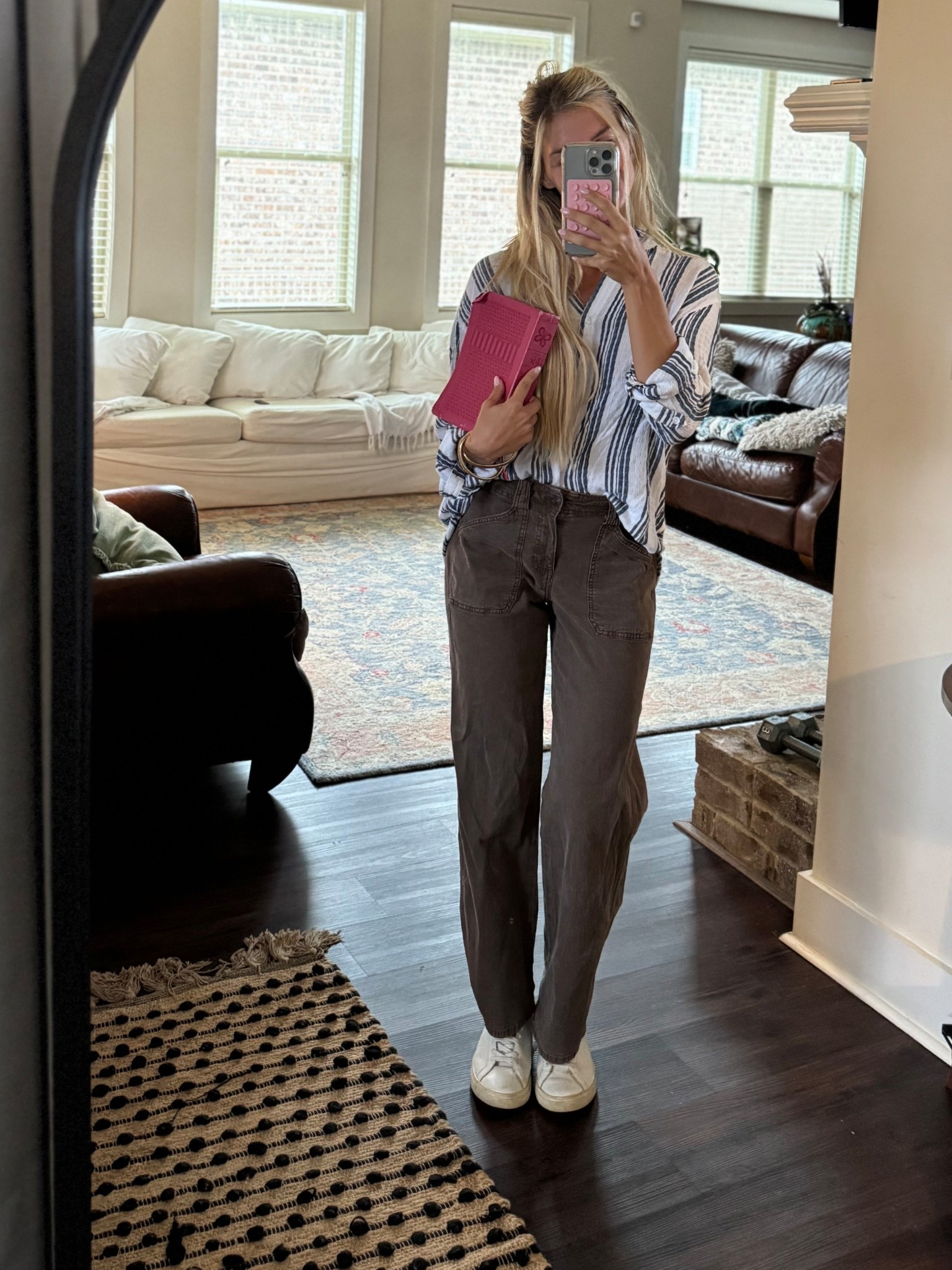 Not the exact shirt but similar! Vejas for shoes 