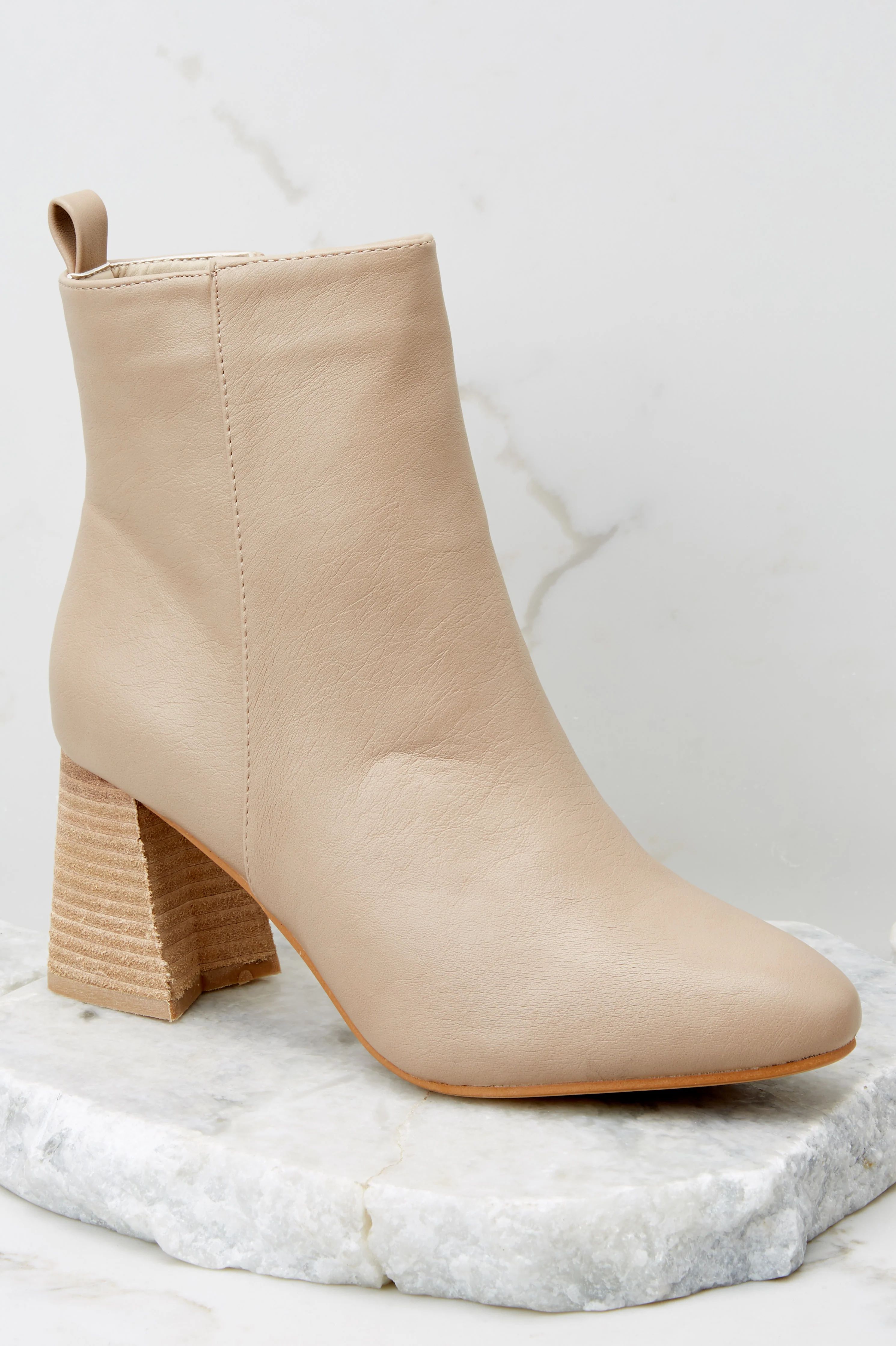 Modern Classic Taupe Ankle Booties | Red Dress 