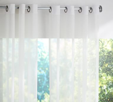 Outdoor Grommet Sheer Curtain | Pottery Barn (US)