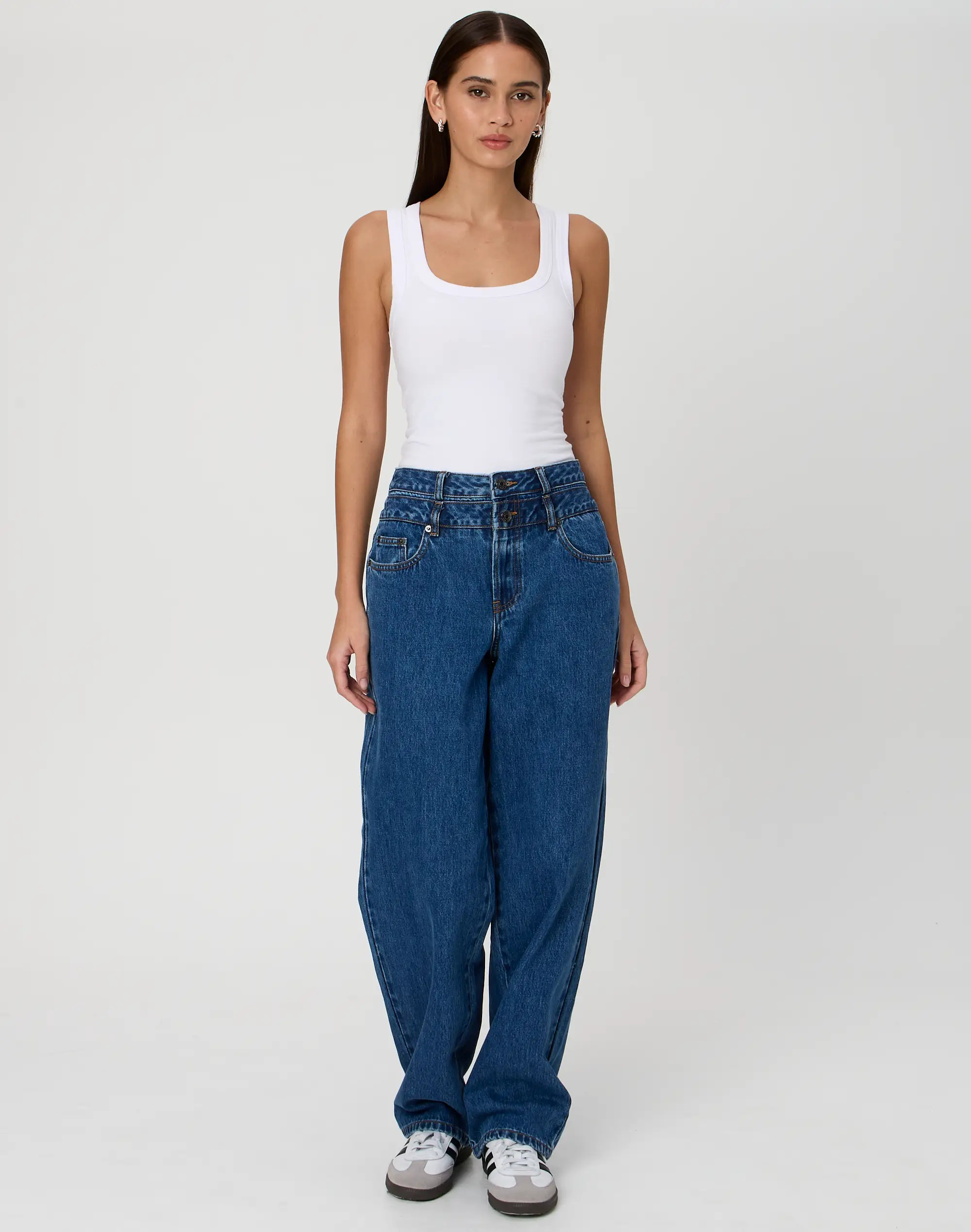 Double Waistband Straight Leg Jean | Glassons (Australia)