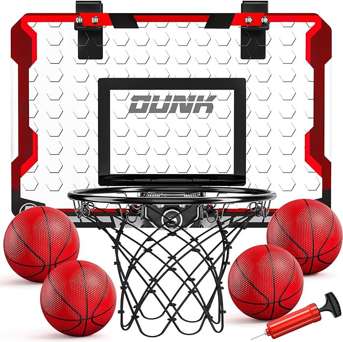 TEMI Indoor Basketball Hoop for Kids, Door Room Basketball Hoop,Mini Basketball Hoop with 4 Balls... | Amazon (US)