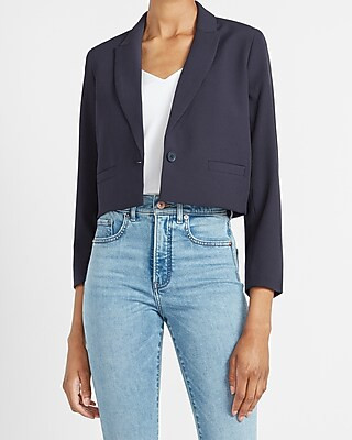 Supersoft Cropped One Button Blazer | Express