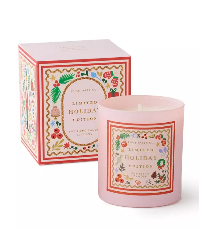 Rifle Paper Co. Holly Jolly Nutcracker Candle | Loft | LOFT