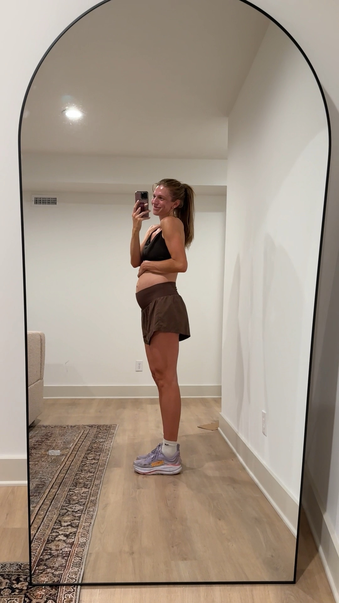Gym outfit for pregnancy! Love that these shorts grow with my bump. I wear them mot pregnant and pregnant. No need to size up either, they have plenty of stretch. 

I wear size medium 
Sports bra comes in DD+ cups and is so nice for my pregnancy. Gives me a little extra coverage and support I need 

FP MOVEMENT, free people, bump friendly, running shorts, workout wear, activewear 

#LTKBump #LTKActive #LTKfitnessgoals