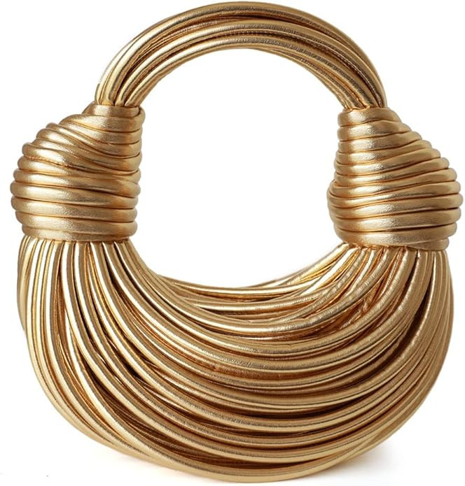 Qiayime Hand-Woven Bread Women's Clutch Top Handle Satchel Shoulder Crossbody Creative Noodles Pu... | Amazon (US)