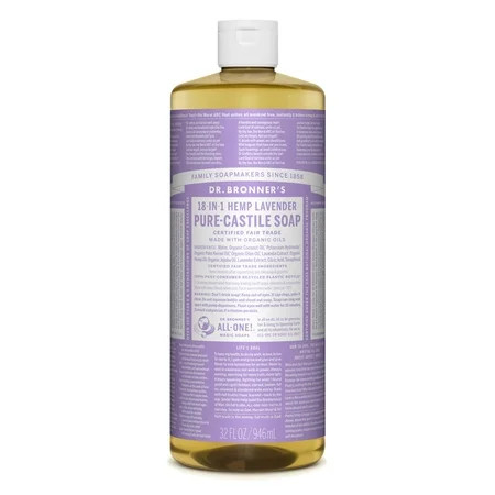 Dr. Bronner's Lavender Pure-Castile Liquid Soap - 32 oz | Walmart (US)