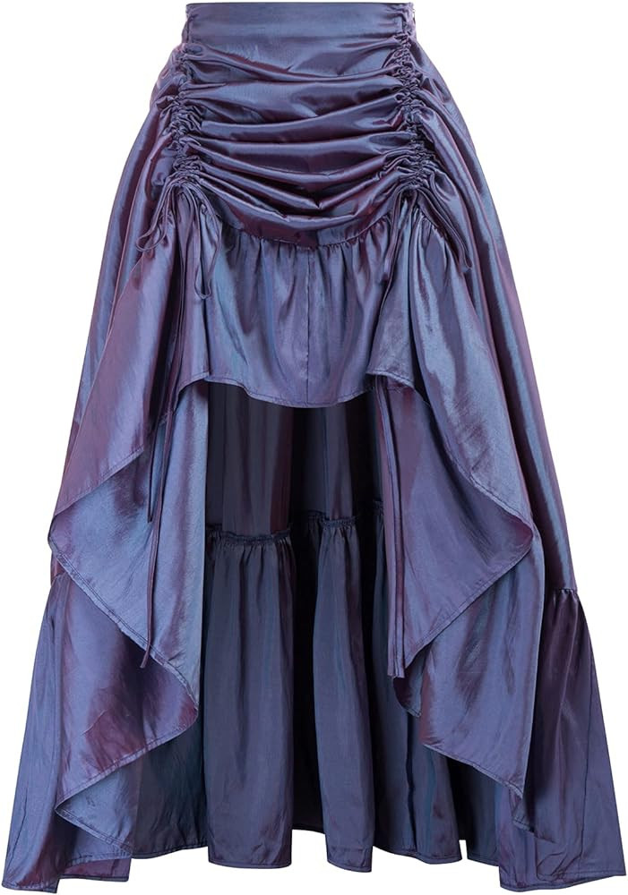 Scarlet Darkness Women's Gothic Steampunk Skirt Victorian High-Low Bustle Skirt | Amazon (US)