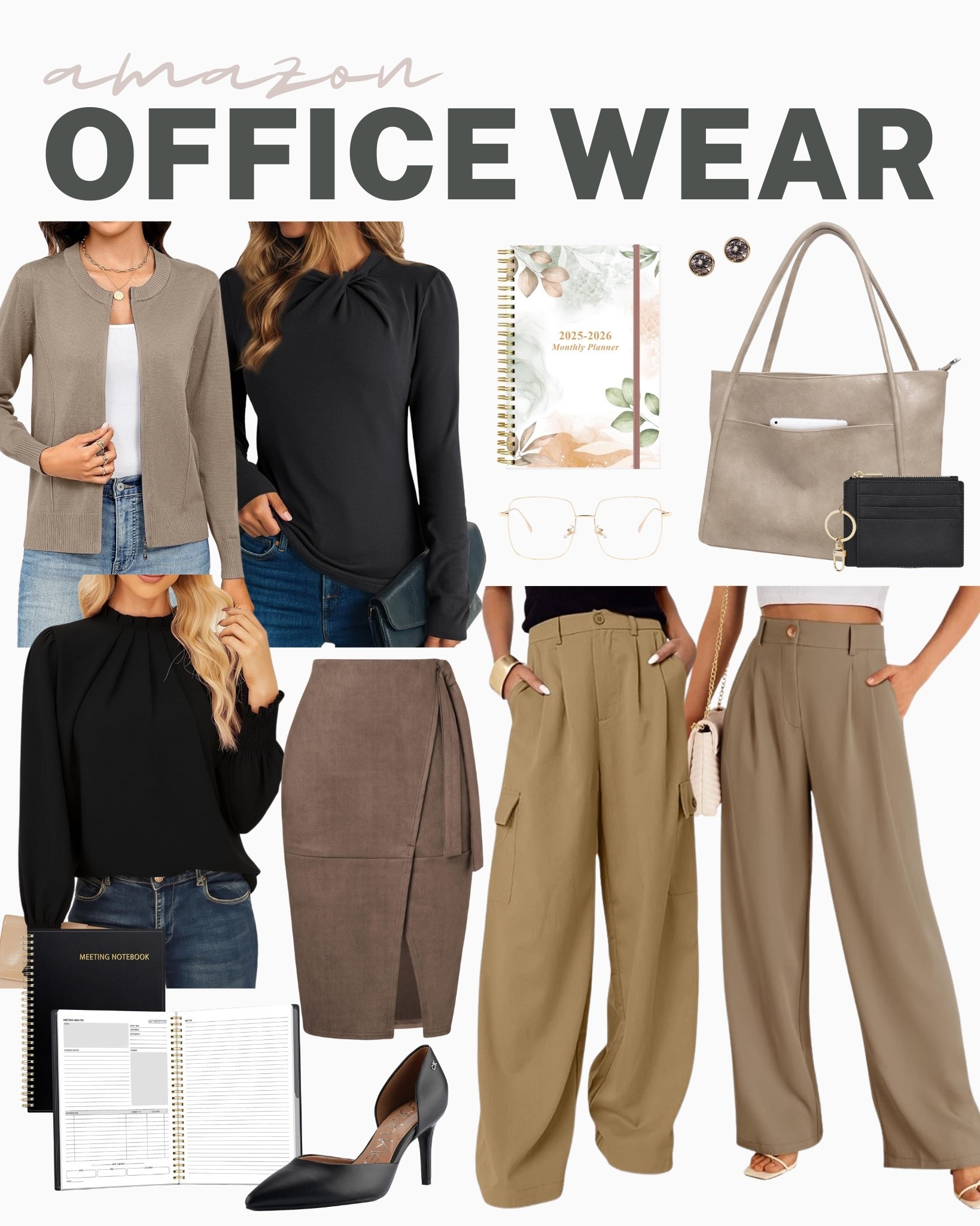 Amazon office wear finds that are cute, easy, and work-ready!
monthly planner, open front blazer jacket, pleated mock neck shirt, work tops, office style, stylish workwear, business casual, trendy office wear, professional looks, wardrobe update, fall style, amazon fashion, affordable look, fall outfit idea

#LTKU #LTKStyleTip #LTKSeasonal